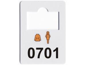 Garderobemerker plast nummerert 701-800 plastmerker med hull til garderobe 